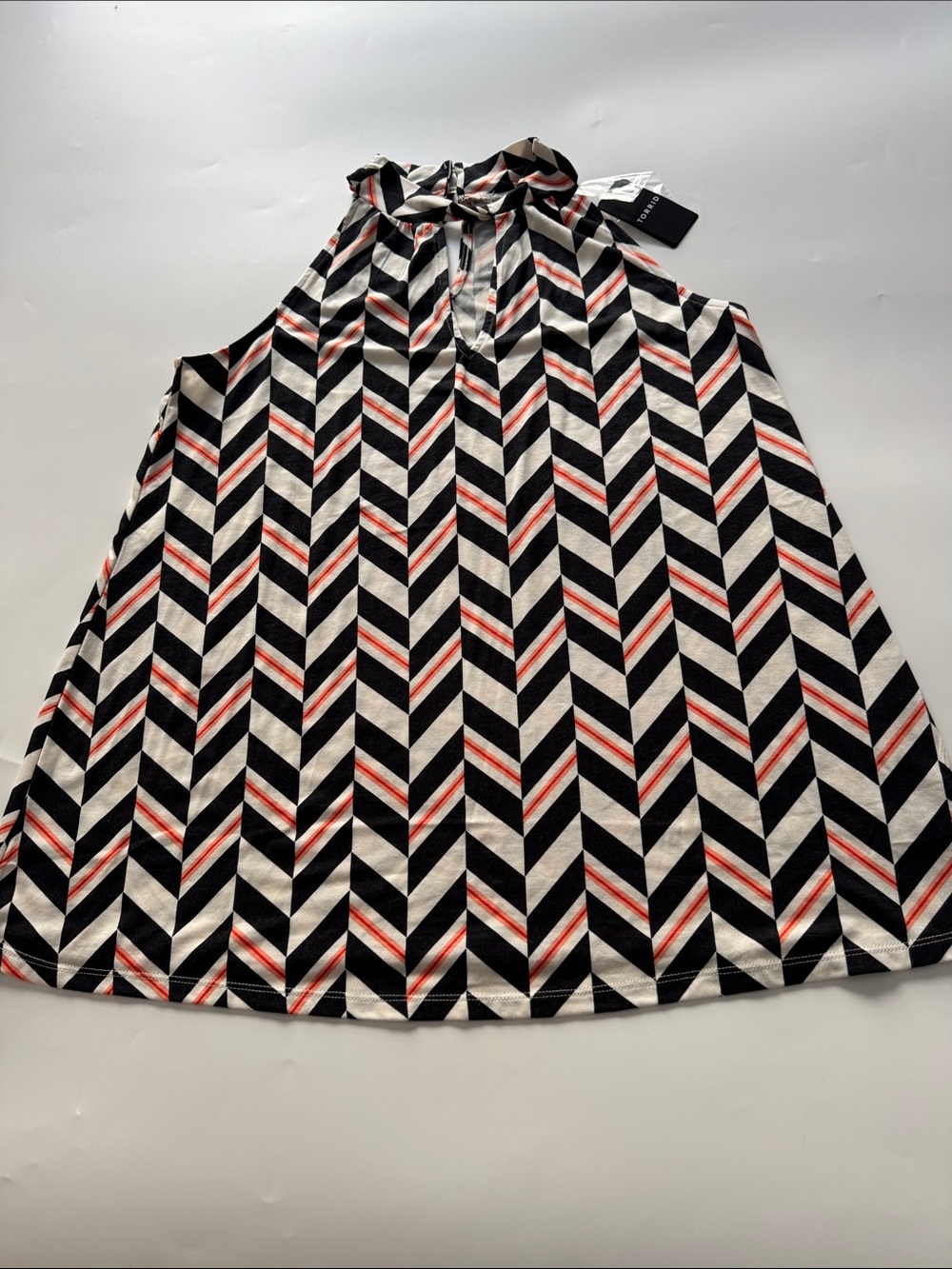 torrid Black, White & Red Chevron Halter Blouse